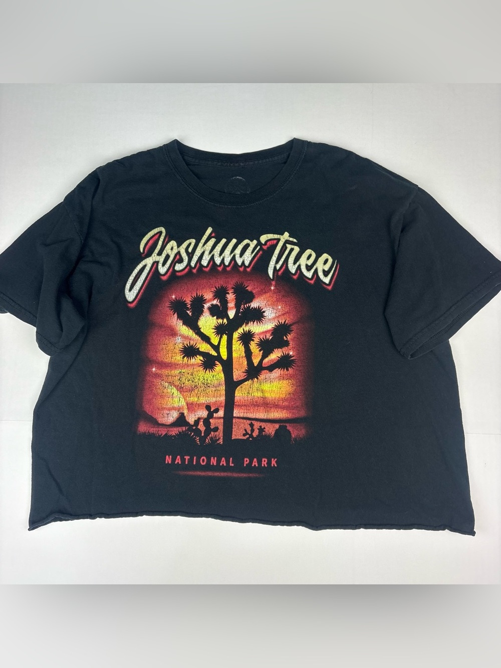 Joshua Tree National Park Adult XL T-Shirt Cut Off Cropped DIY Distressed Cotton